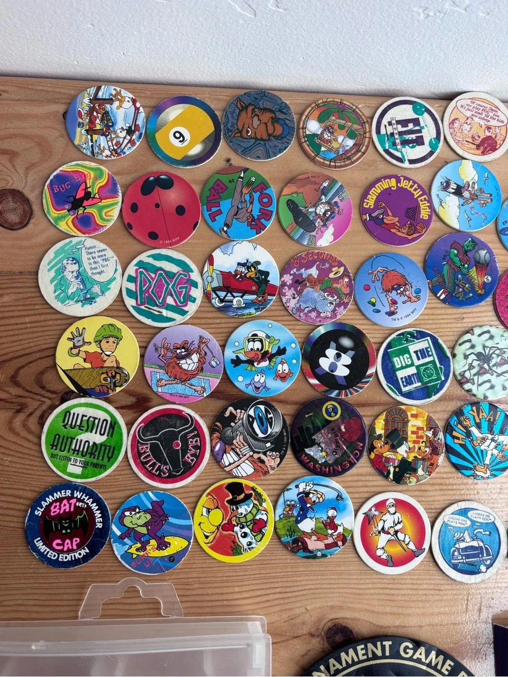Vintage 90s Collectible Lot 50+ POGs & 3 Slammers - Micro Tournament Game Pack